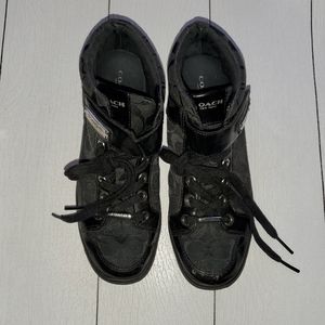 Coach Logo Black Hightop Sneaker Shoe